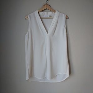 Calvin Klein White Blouse in White Size Medium